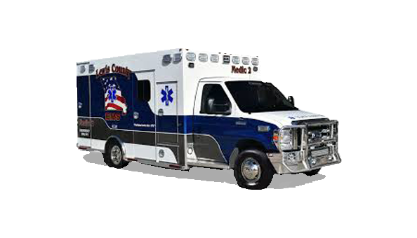 circle with emergency ambulance vehicle