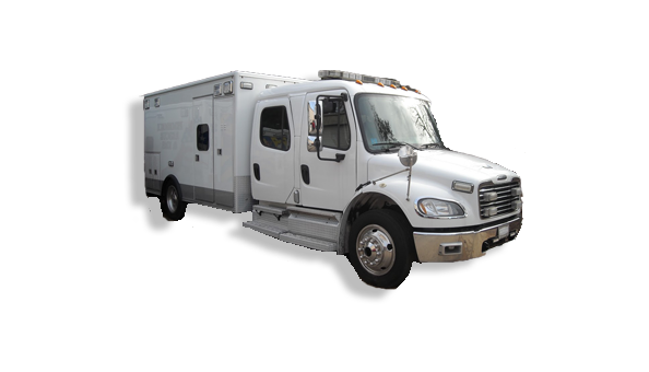 white prisoner transport truck