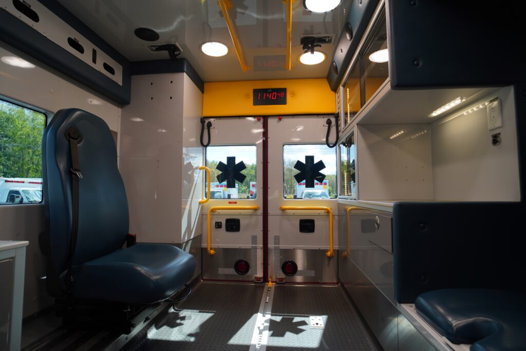 interior of a remounted ambulance