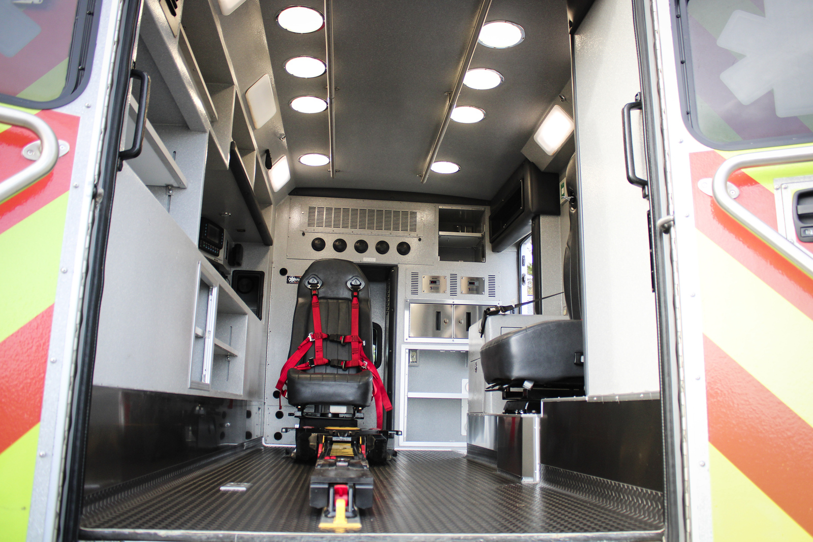 the interior of a Louisiana ambulance remount