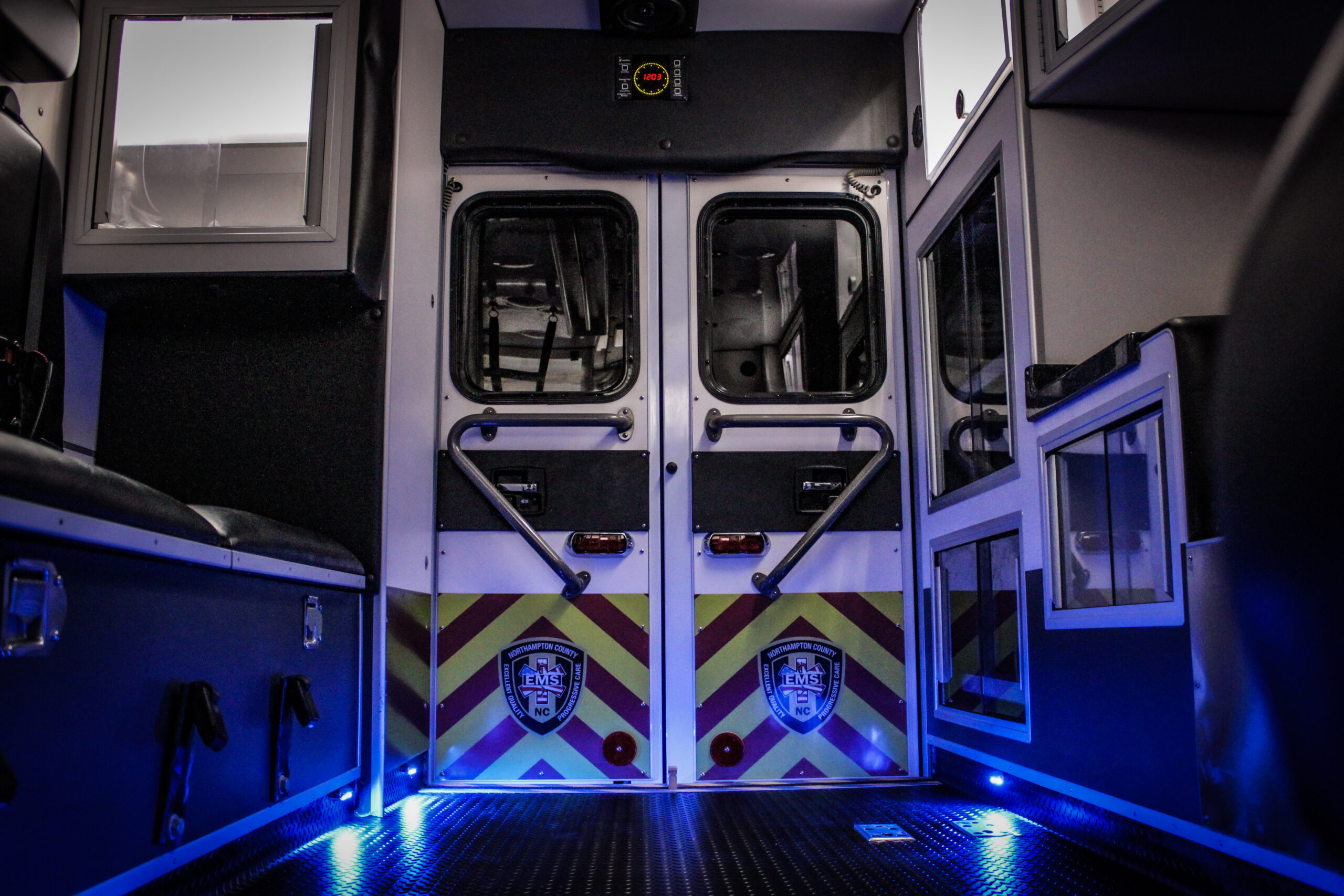 interior of a remounted ambulance in Oklahoma